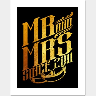 'Mr and Mrs Since 2011 7th Wedding' Anniversary Gift Posters and Art